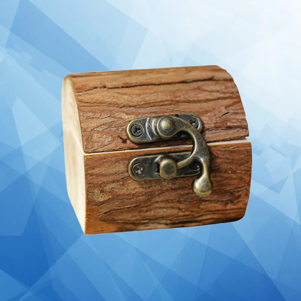 Wooden Ring Box Light Brown Durable Simple Lockable Wedding Ring Storage Box Jewelry Organizer Case Jewelry Holder