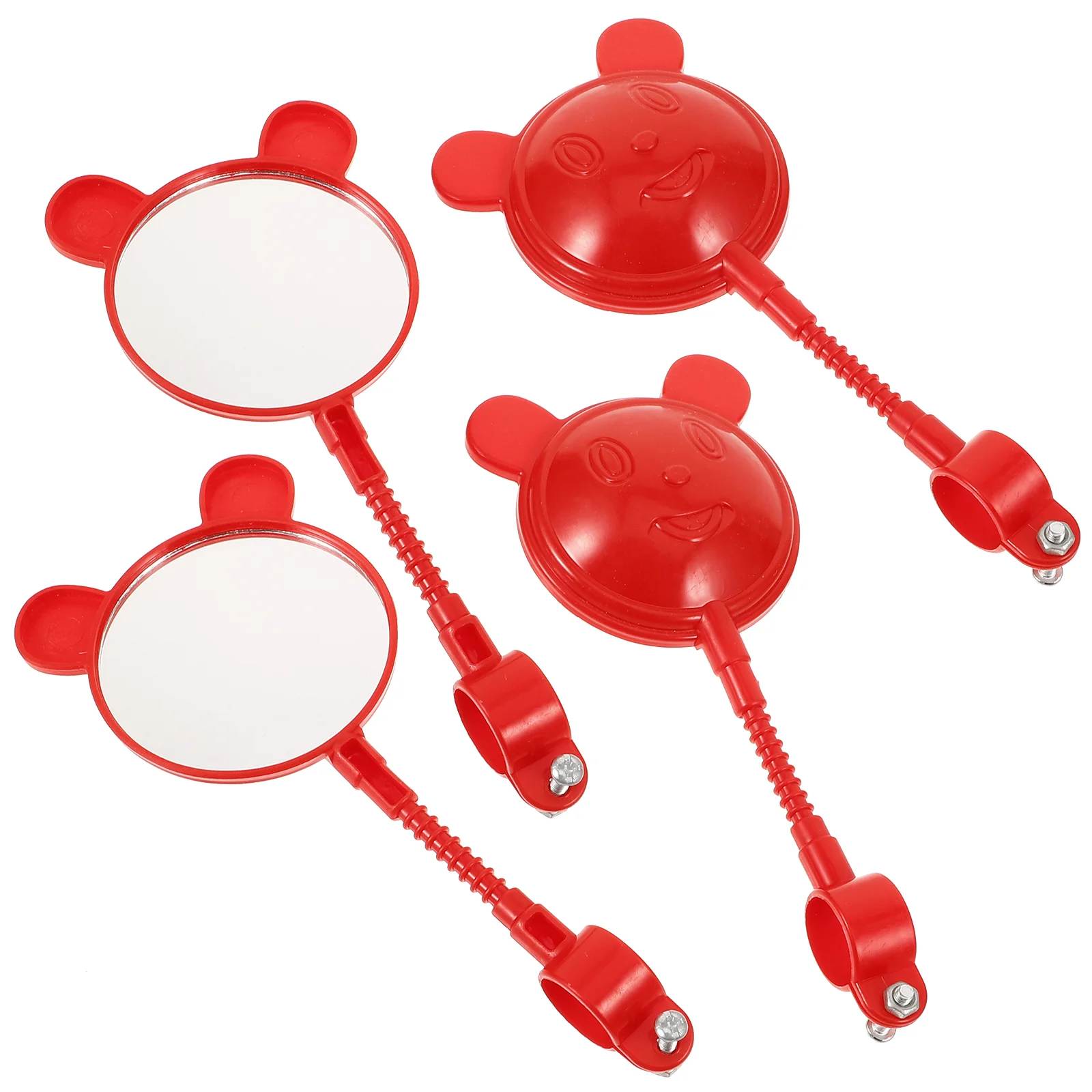 4 Pcs Rearview Stroller Mirror Baby Back Seat Bike for Kids Reflector Backseat Mirrors Red Safety Toddler