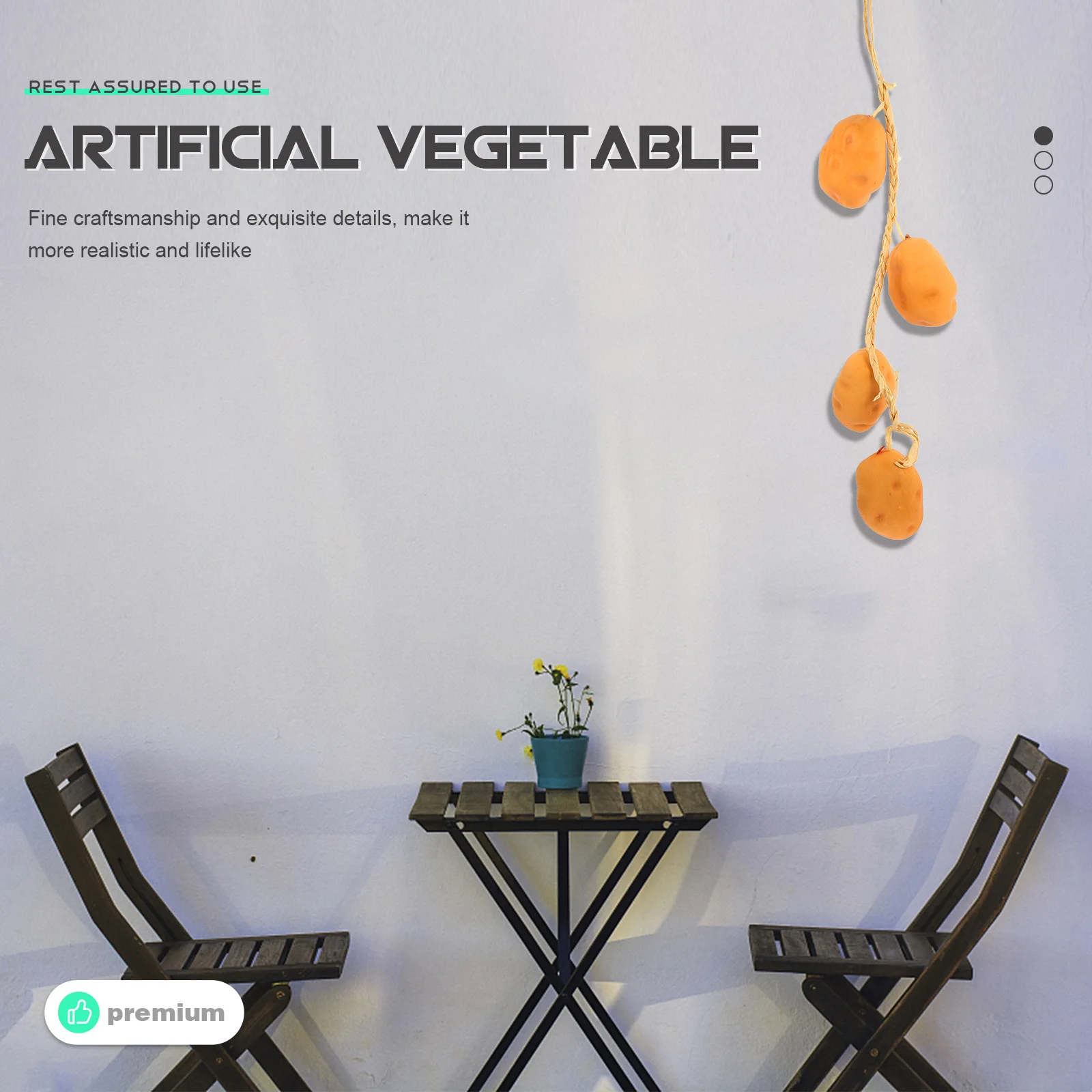 

5 Strings Artificial Potato Hanging Decor Premium Realistic Vegetable Pendants for Home Farm Photography Prop Garden