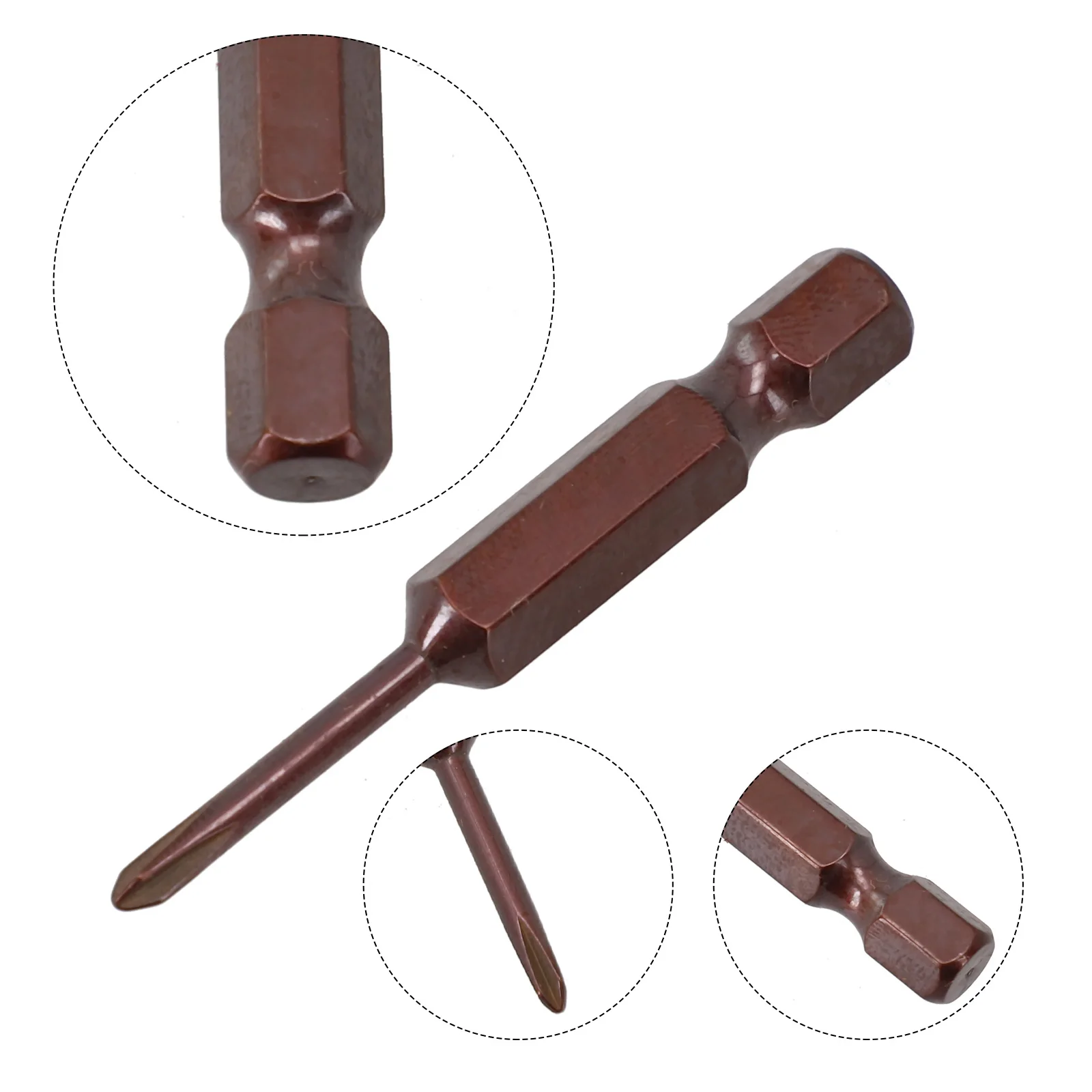 Destornillador para casa de jardín, destornilladores de tuerca 1,6/2,0/2,5/3,0/4,0/5,0mm, 50mm de longitud, caja de almacenamiento magnética dorada de acero de aleación, mango para el hogar