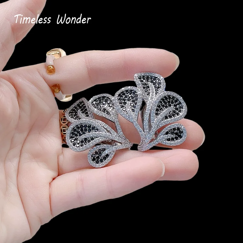

Вневременные серьги-клипсы Wonder с листьями циркона для женщин, дизайнерские ювелирные изделия, роскошные редкие топы в стиле панк, модные 4370