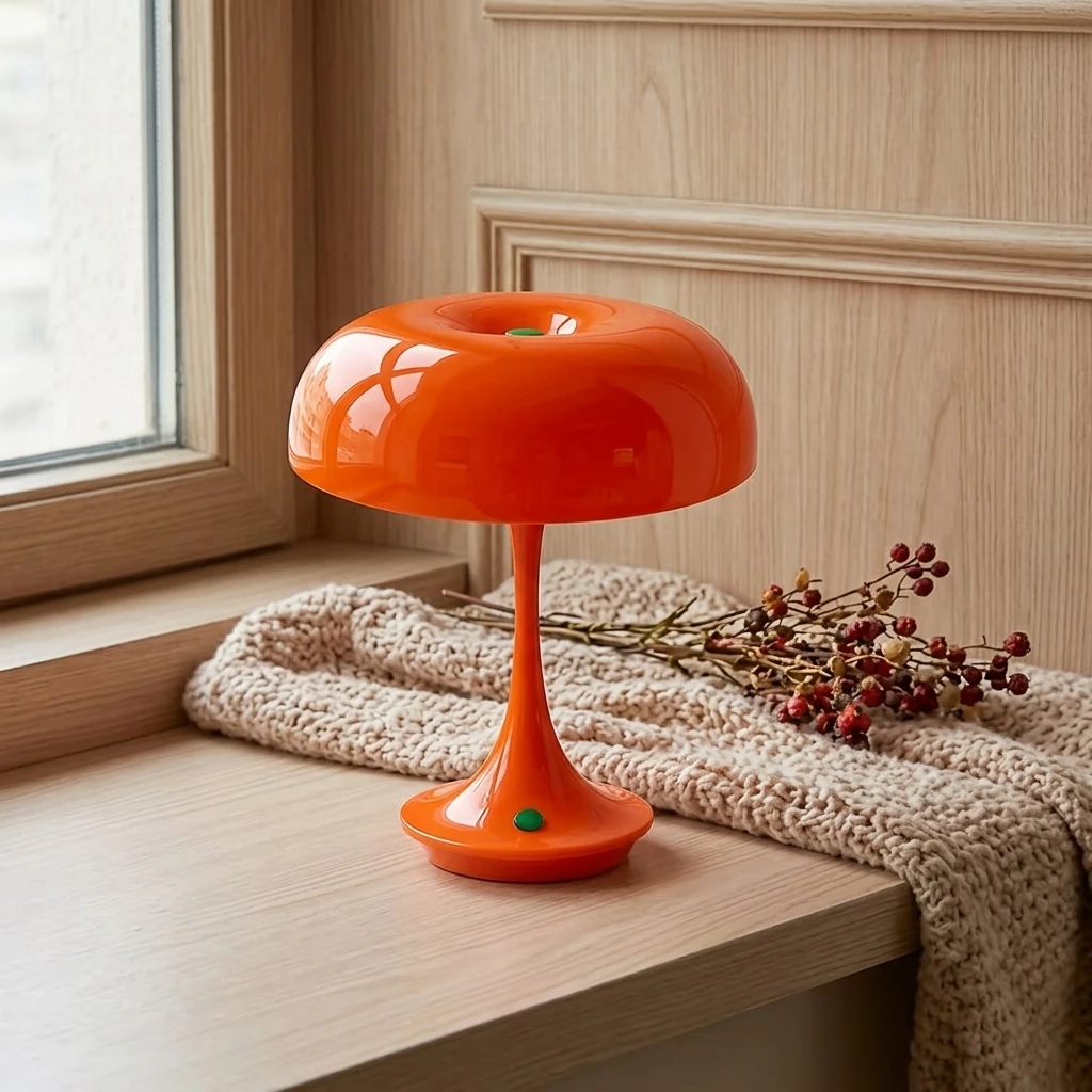 USB-Aufladbare Nachttischlampe mit Touch-Steuerung, 3 Farben Dimmbare Pilz-LED-Tischlampe für Zuhause, Büro, Dekoration und Geschenk
