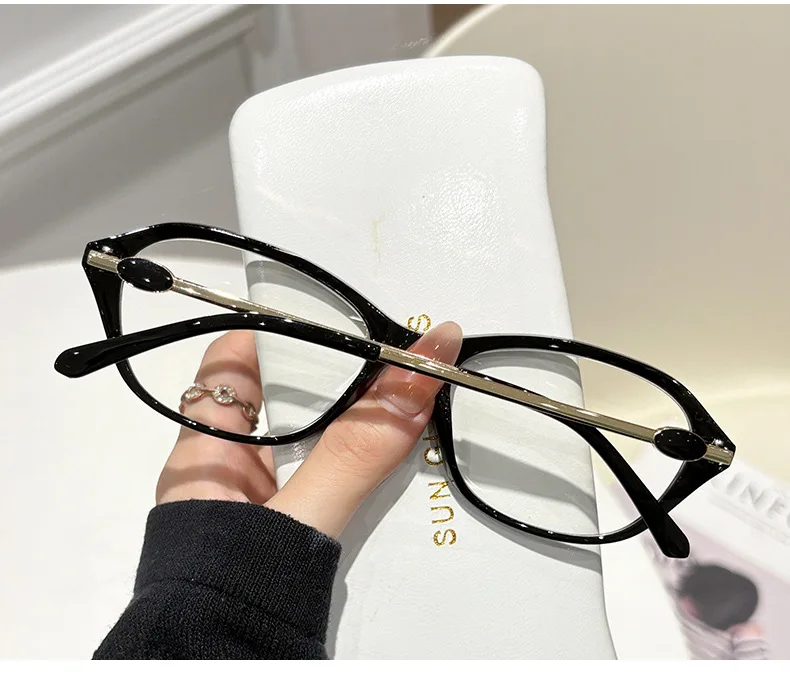 Ovale Myopie-Brille, langlebig, Anti-Blaulicht, mit Metallrahmen, fertige Myopie-Brille, geeignet für verschiedene Gesichtsformen – Detail 5