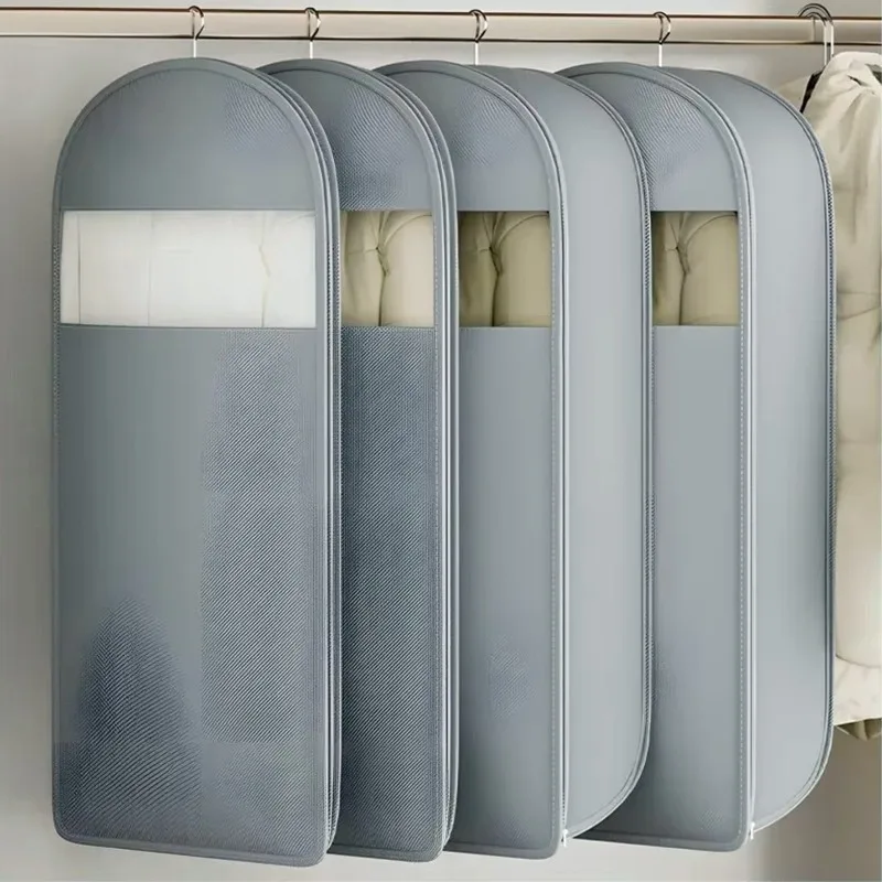 Wardrobe Organizer Bag Down Jacket Air Compression Hanging Bag With Zipper Clothes Dust Cover Bag Save Space Cloth Storage Bag