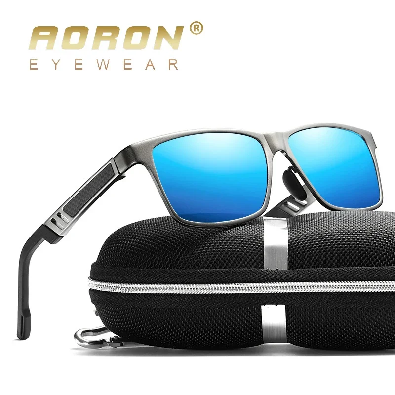 AORON Mens Polarized Sunglasses Aluminum Magnesium Sun Glasses Driving Glasses Rectangle Sunglasses Men