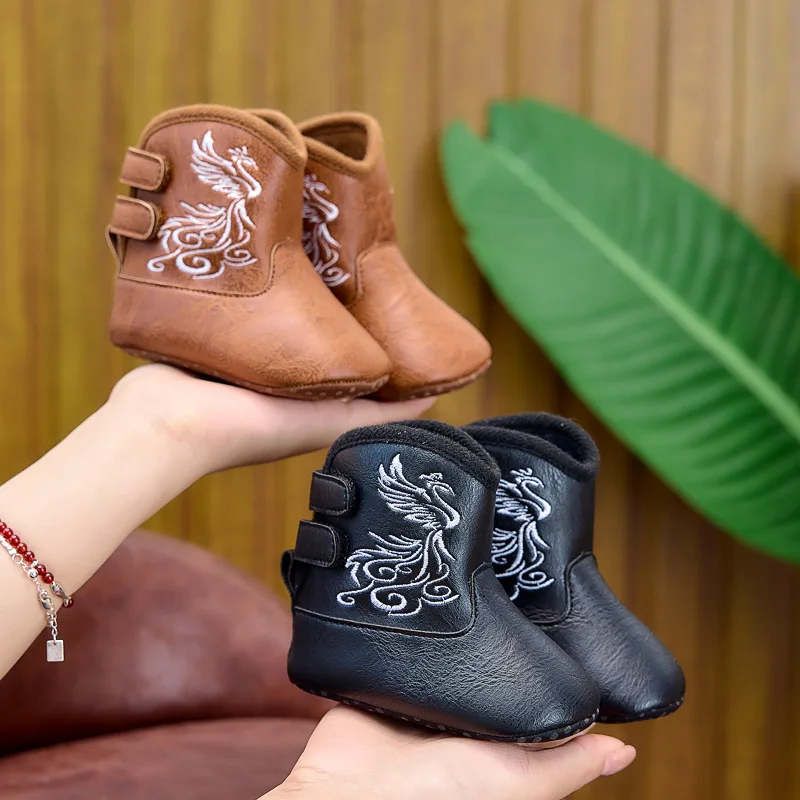 Autumn Winter Baby Boots Casual Fashion Soft Sole Anti‑Slip Toddle Walkers Shoes for 6‑12‑18 Months Infants