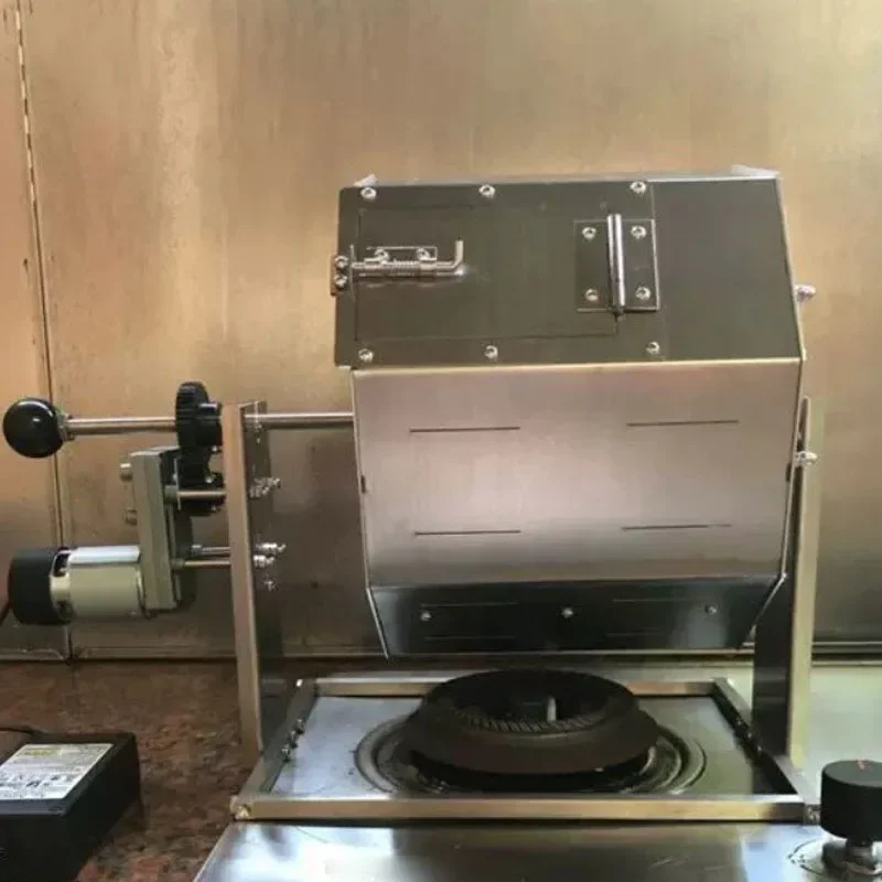 Torrador Elétrico de Grãos de Café, Torrador Pequeno com Rotação Automática em Aço Inoxidável para Uso Doméstico e Comercial, Capacidade Grande de 8L