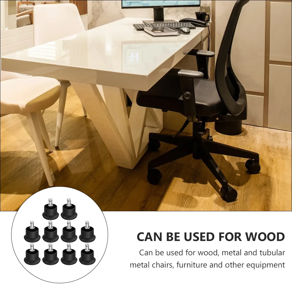 

10pcs Plugs Glide Anti-injury Floor Protectors Chair Glides Caster Stoppers Office Chair Stopper Office Accessories