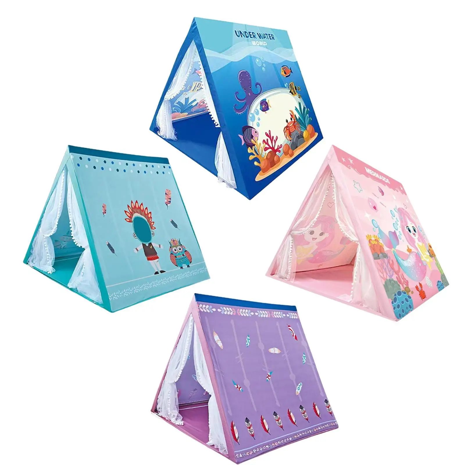 Kids Play Tent Foldable Gifts Large Indoor Playhouse Indian Playhouse Teepee Tent for Children Backyard Party Toddlers Picnics