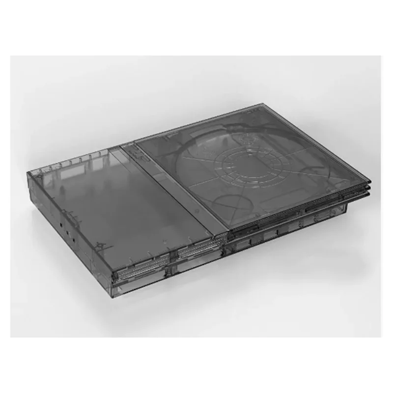 PS2スリム用透明交換シェル、プレイステーション2スリムゲーム機用フルハウジングケース