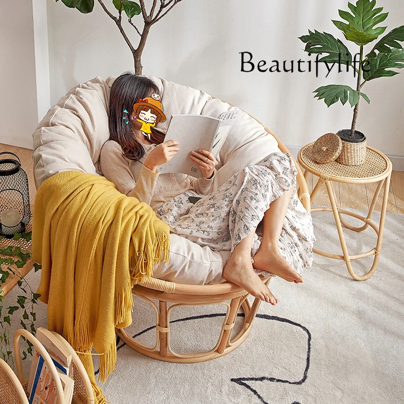 Lazy sofa single radar rattan chair balcony rattan leisure girls bedroom home dormitory reading human kennel