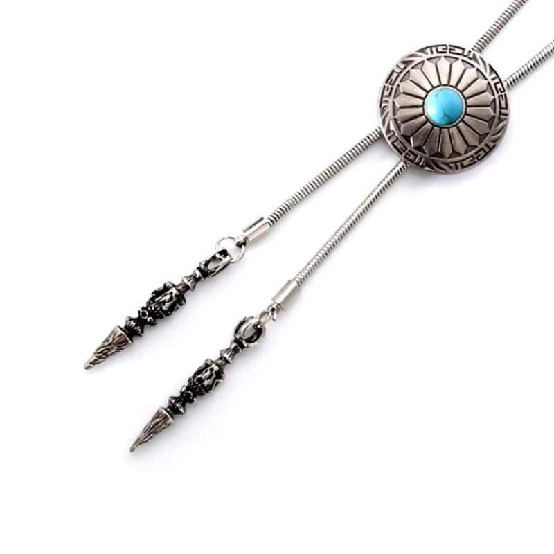 Star/Turquoise Buckle Bolo Tie for Men Women Bridegroom Wedding Necklace Western Cowboy Necktie Bolo Tie for Shirt