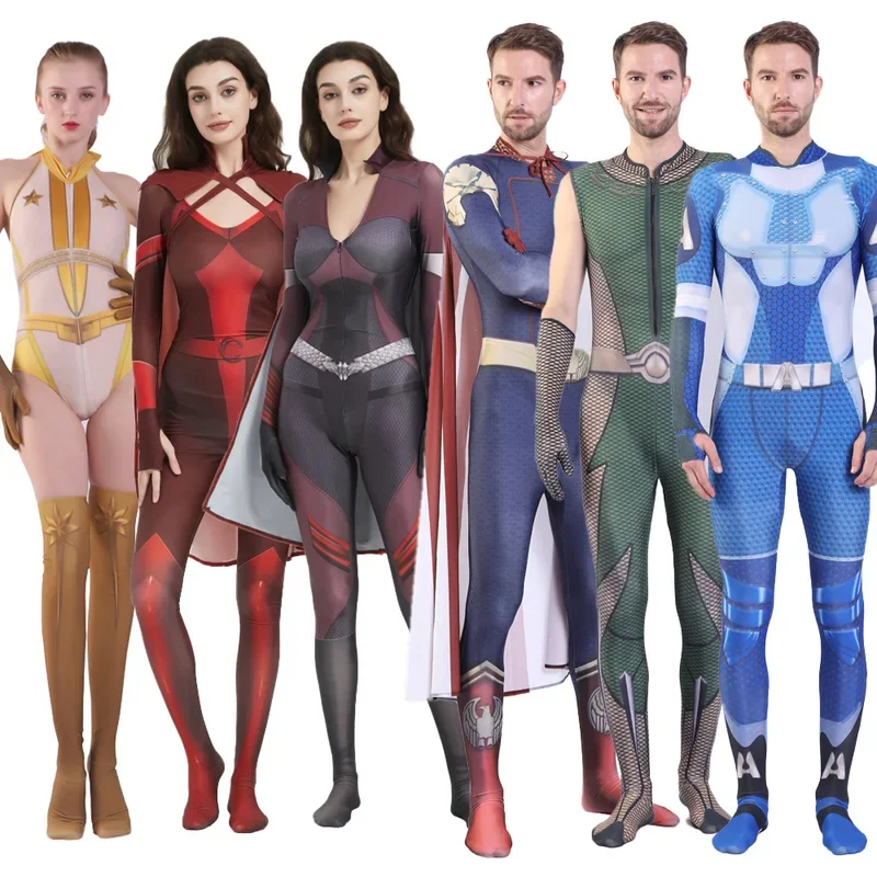 The Boys Cosplay Costume Adult Kids The Deep A-Train Starlight Crimson Countess Jumpsuit Homelander Role Play Bodysuit Halloween