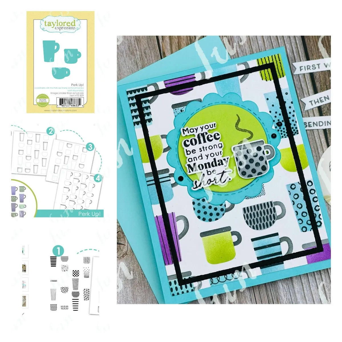 

Perk up Stamp&stencil Combo Coffee Cups Cutting Dies for DIY Scrapbooking Crafts Die Cuts Photo Album Template Decoration