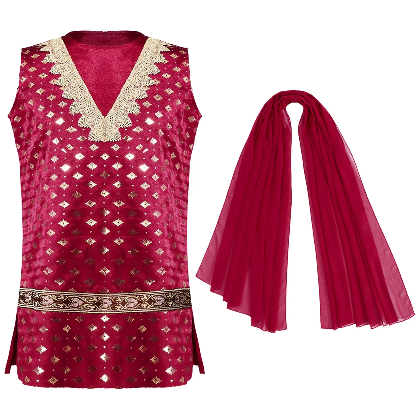 Variant: Burgundy Kurta Scarf