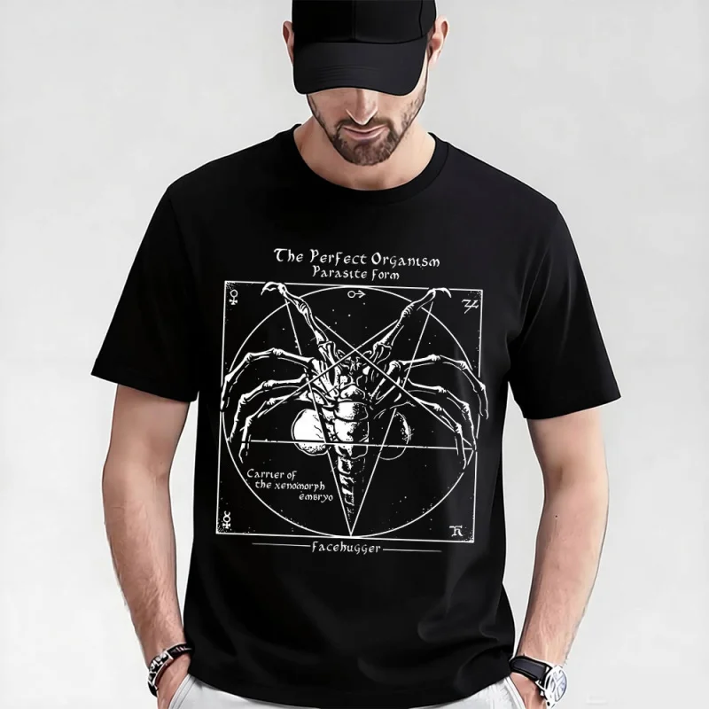 

THE PERFECT ORGANISM Facehugger Retro Horror movie Alien Sic-Fi Gift T-Shirt Weyland Xenomorphe Graphic clothes Large size tops