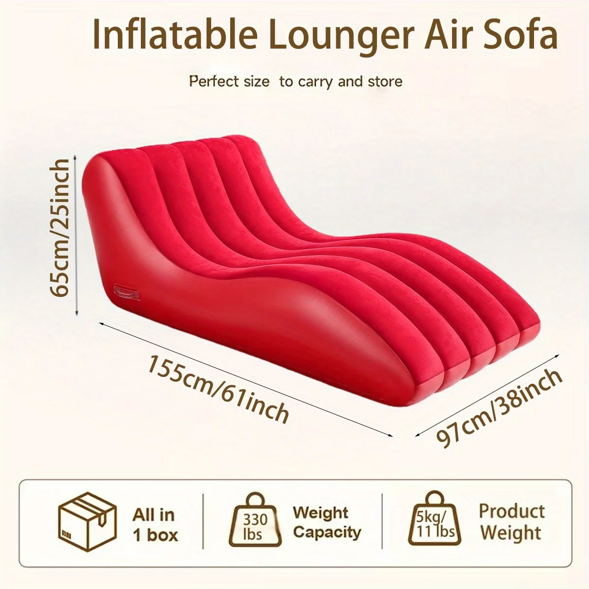 Sofá inflable de terciopelo para exteriores, tienda de campaña portátil para uso doméstico, sofá en forma de S para relajarse y descansar