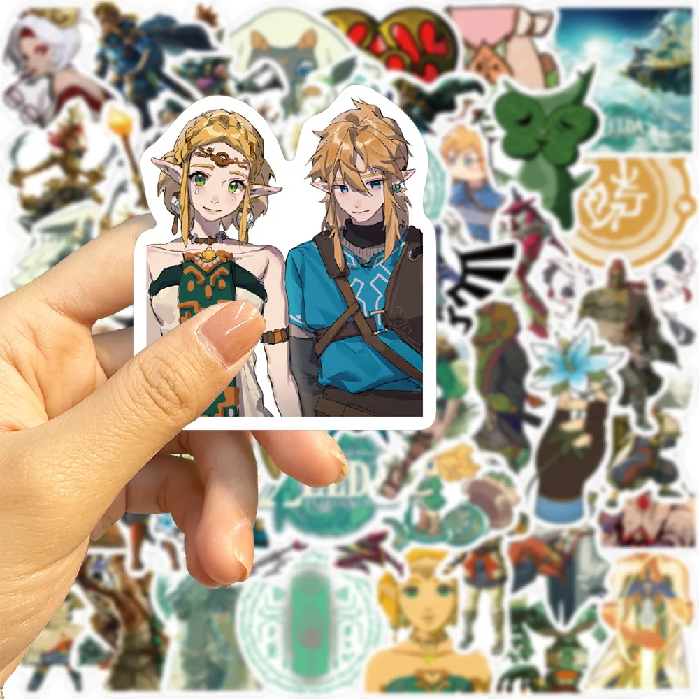 50Pcs The Legend of Zelda: Tears of The Kingdom Stickers Pack, Aesthetic Vinyl Waterproof Game Sticker Decals for Water Bottle