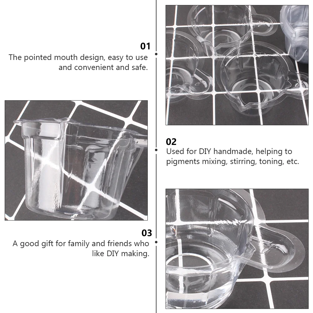 100 Pcs Plastic Cup Lightweight Cups Practical Pigment Stirring Epoxy Resin Craft Mixing Toning One-time