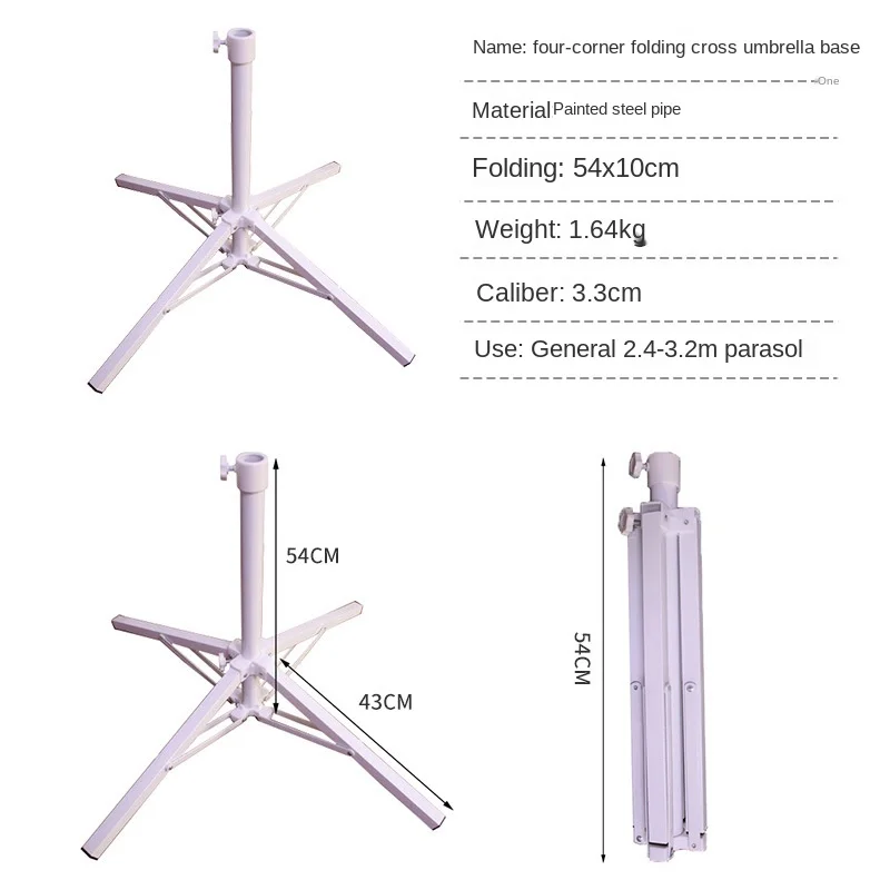 Outdoor Sun Umbrella Base Stand Portable Beach Patio Fishing Parasol Ground Bracket Folding Steady Umbrella Holder 3.4cm Pole