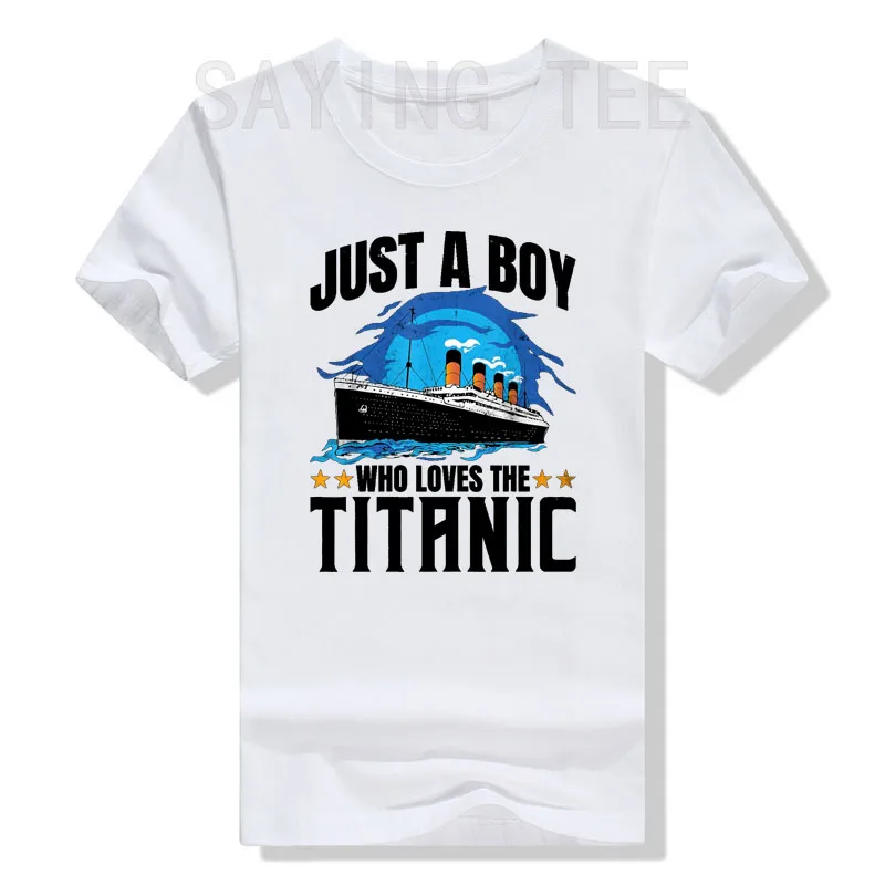 Boys Love Titanic T-Shirts, Children's Fashion, Birthday and Anniversary Gifts for Sons, Vintage Cruise Ship Retro Slogan T-Shirts