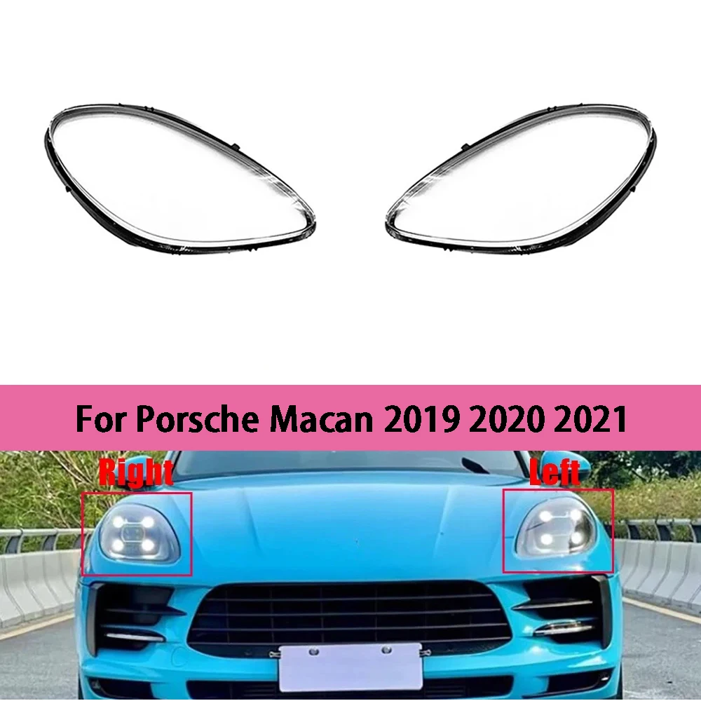 

Headlamp Cover For Porsche Macan 2019 2020 2021 Car Front Transparent Headlight Lens Cover Lampshade Glass Lampcover Caps Shell