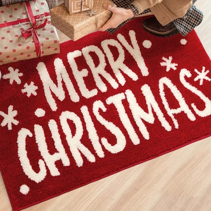 

Cisas Red Letter Plu Carpet Batoom Door Mat Absorbent Qui Dry Non-Slip Foot Pad Toilet Floor Mat Home Decor