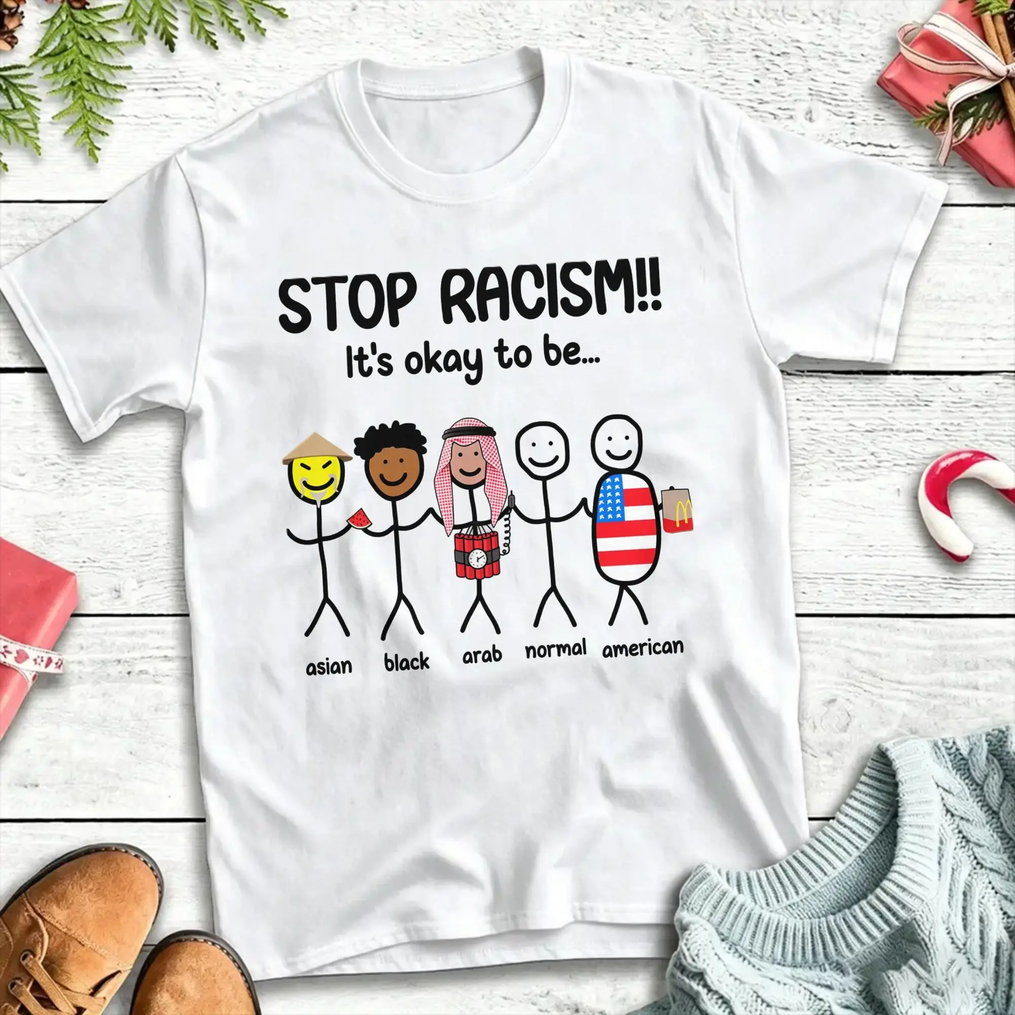 Camisetas Stop Racism It's Okay To Be Asian, camisetas 100% de algodón, camiseta de manga corta de verano, camiseta con estampado Hippie y cuello redondo