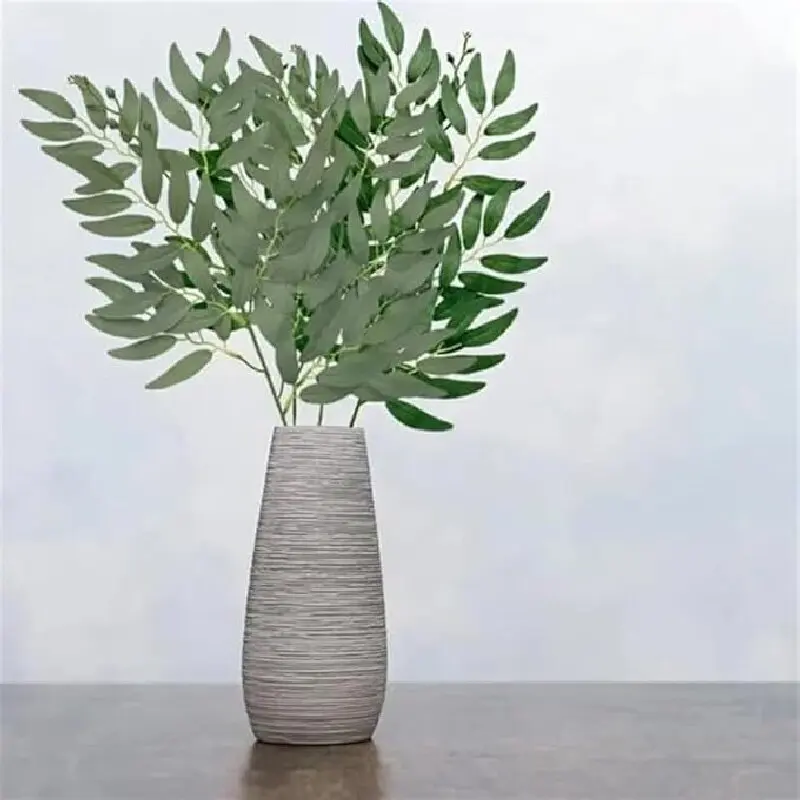 12Pcs Artificial Plant Branches with Leaves, Artificial Leaves, Green Plant Leaves Decoration (Love Eucalyptus Leaves, Willow Leaves, Eucalyptus Leaves), Real Touch Leaves, Large Green Plant Branches for Vase Wedding Bouquet Center, Dinner, Fireplace, Store, Anniversary Decoration, Flower Arrangement, Home Office Spring Decoration, Green Plants, Fake Plastic Branches, DIY Fresh and Fashionable