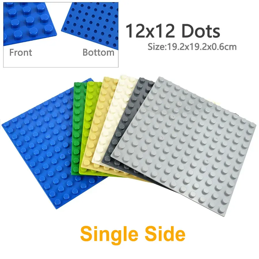 Big Size BasePlate Brick 16x16 12x12 City Big Dots Base plate Building Blocks Compatible Duploe Assembly Single Side Large Brick