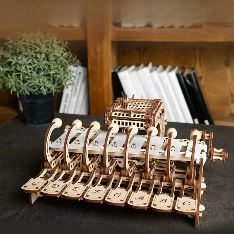 Celesta Musical Instrument - Mechanisches Celesta-Holz-3D-Puzzle, dreidimensionales Puzzle, Erwachsenenversion, zusammengebautes