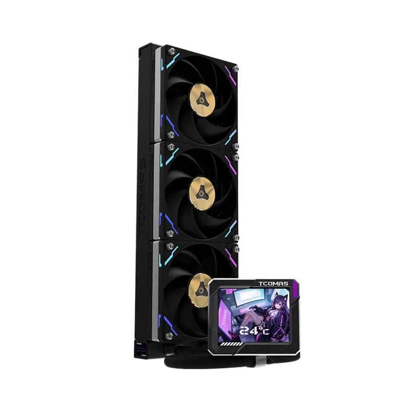 توماس LG700 برو RGB الكل في واحد 360 °   مروحة وحدة المعالجة المركزية المبردة بالماء، مراوح ألومنيوم نحاسية ونظام تبريد لحقيبة الكمبيوتر