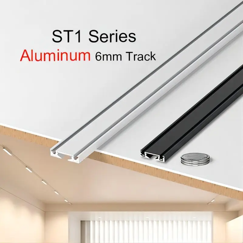 ST1 Series Ultra Thin Aluminum Magnetic Track Light 6mm No Cell Required High Hardness Modern Extremely Simple Flexible Fixture