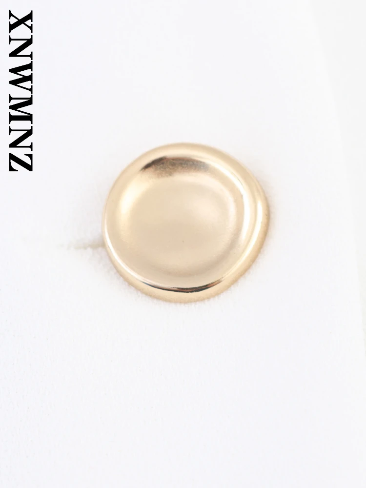 XNWMNZ 2025 Summer Woman Fashion Commuting Sleeveless Dresses Casual Simple Women Clothing V-Collar Shoulder Chic Pleated dress