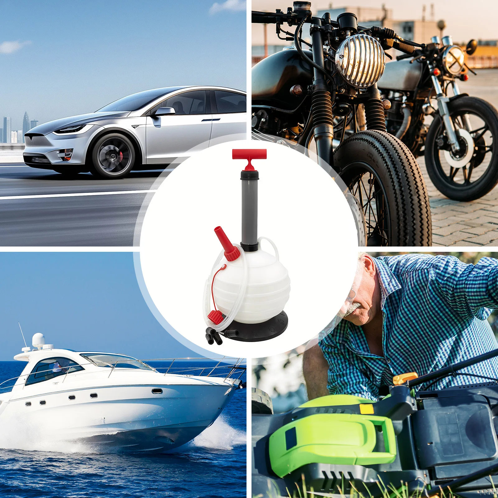 

6-литровый ручной масляный насос с основанием и шлангами, вакуумный масляный насос для автомобильной и морской лодки