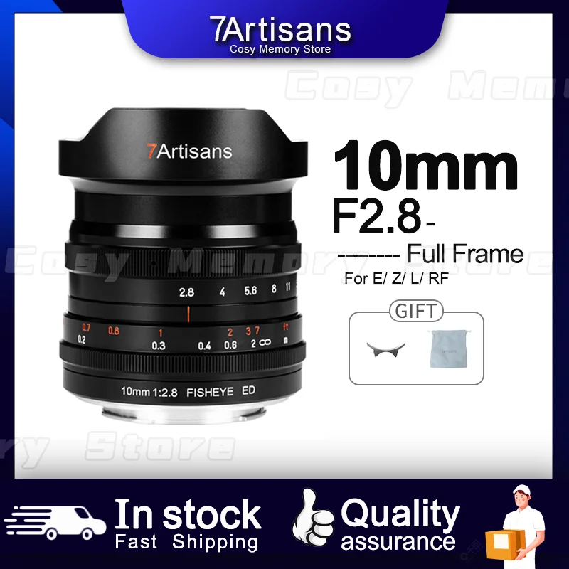 7artisans 10mm F2.8 Wide Angle Fisheye Full Frame Lens For Sony E Canon RF Nikon Z Panasonic L Leica L FUJIFX GFX 50S