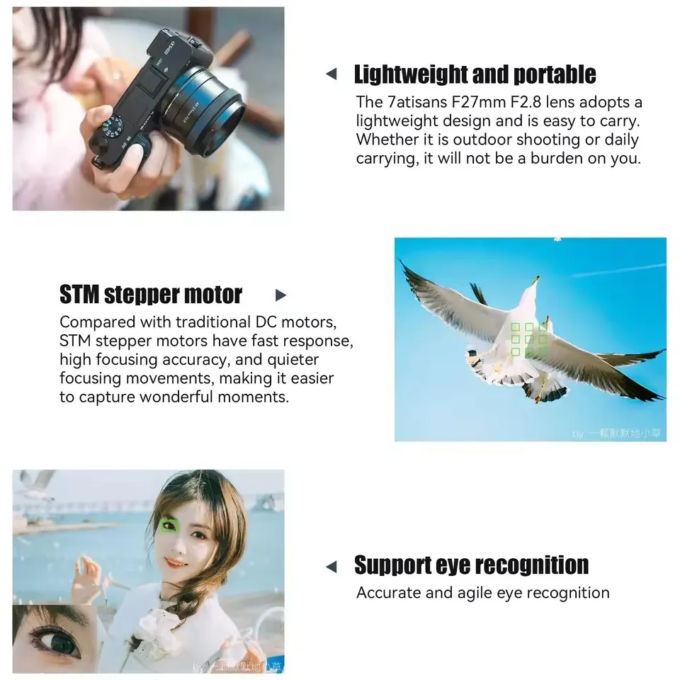 7artisans AF 27mm F2.8 APS-C Auto Focus STM Prime Lens For Sony E-Mount Mirrorless Cameras ZVE10 A6300 A6400 A6500 A6600 NEX-3