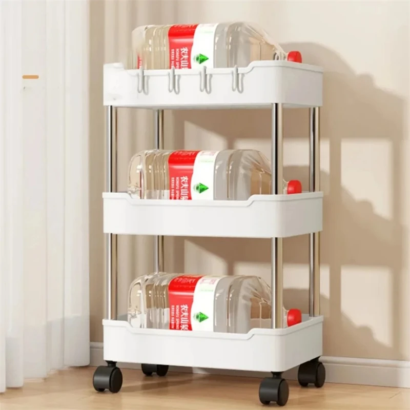 3/4 Tier Rolling Storage Cart Mobile Gap Storage Rack Multi-purpose Utility Cart Kitchen Organizer Shelf Bathroom Storage Rack