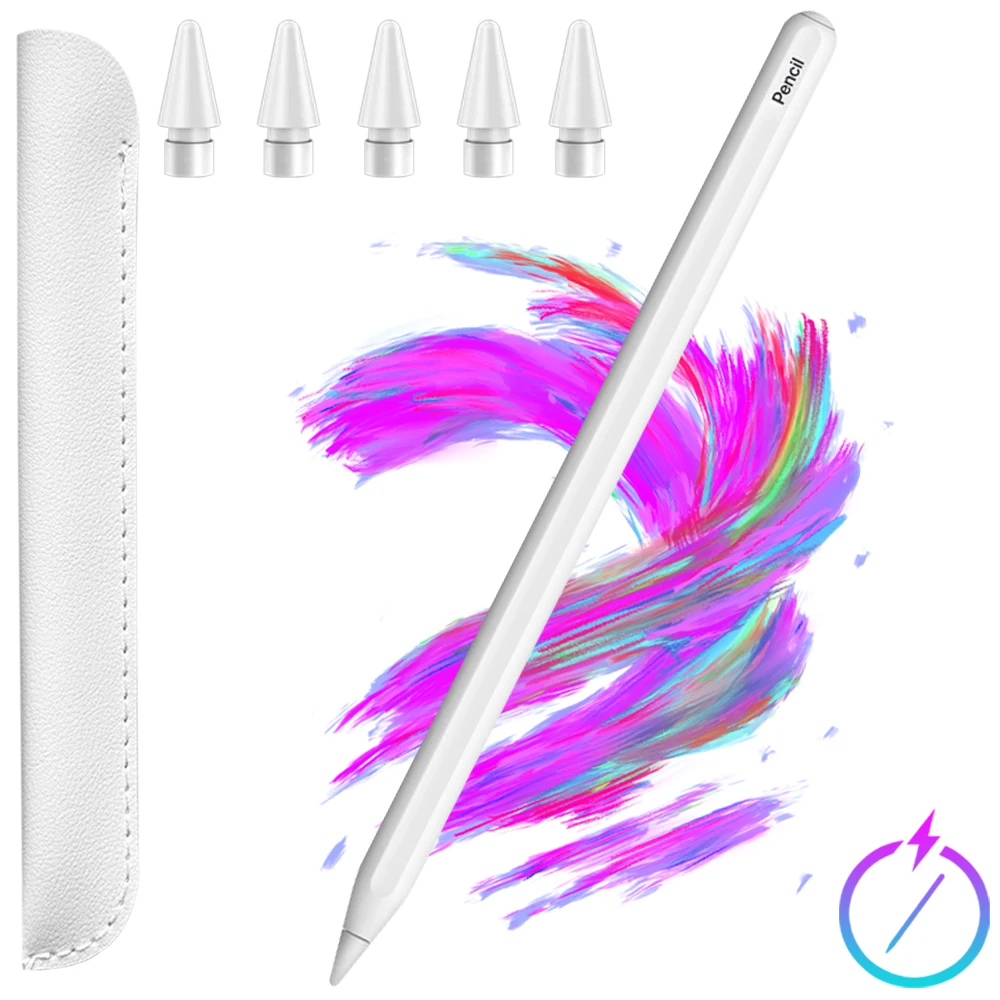 For Apple Pencil 2nd Generation with Magnetic Wireless Charging iPad Pencil Pro 11/12.9 Air 4/5 Mini 6 2X Fast Charge Stylus Pen