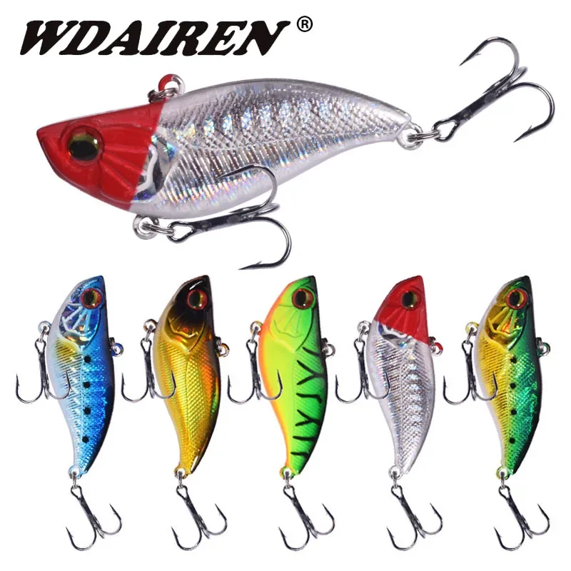 

1 Pc VIB Fishing Lures 6cm 14g Vibration Sinking Wobblers Plastic Artificial Hard Bait with Hook for Bass Pike Winter Tackle