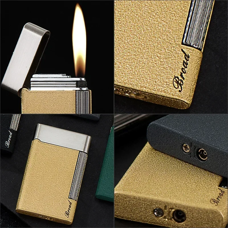 Inflatable Side Open Flame Lighter High Quality Grinding Wheel Lighter Smoking Accessories Lighters Gadgets Lighter Rolling Tray