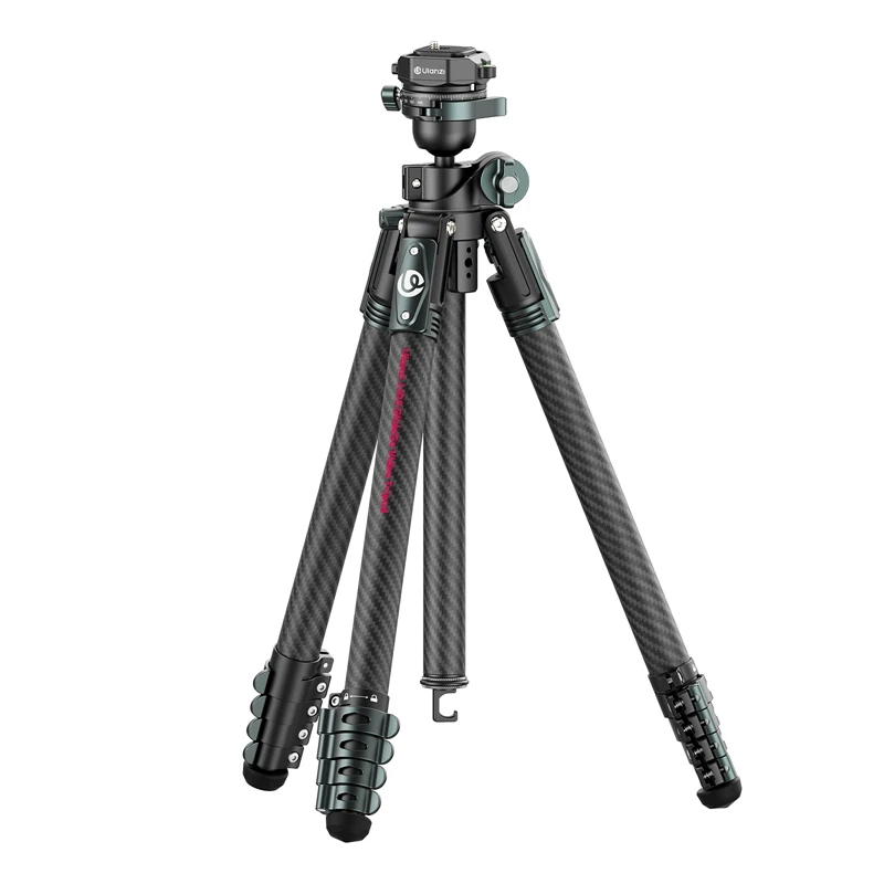 Ulanzi JJ05 GlideGo Travel Tripod with Dual 360°Pan Ballhead Vertical Horizontal Shots 5KG Load for Canon Nikon Sony DSLR Camera
