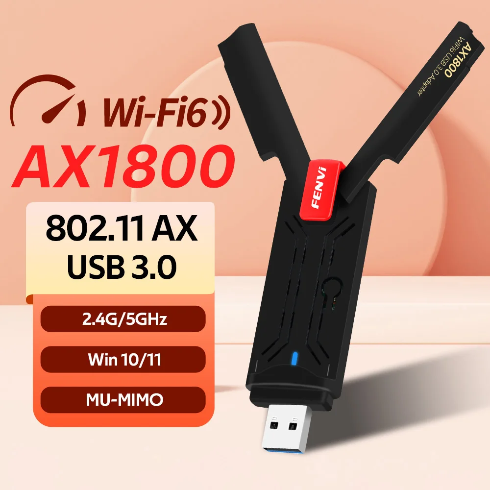FENVI USB 3.0 Wifi 6 Adapter AX1800 Dual Band 2.4G/5Ghz 802.11ax Wireless Dongle 1800mbps WiFi Receiver For Win 7/10/11