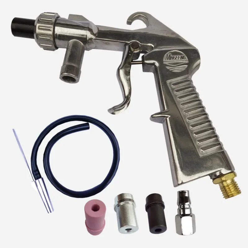 Siphon Type Pneumatic Sandblasting Gun Glass Rust Removal Tool with 4 Different Ceramic Nozzles Sandblasting Machine