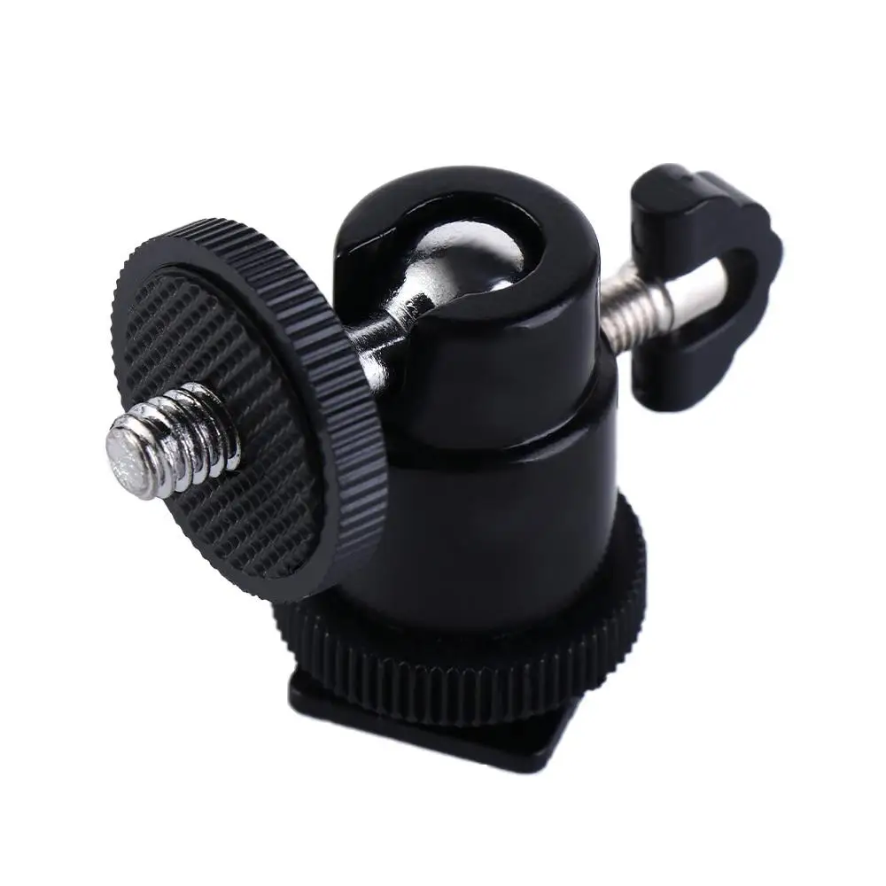 DSLR الروتاري جبل كاميرا فيديو 1/4 "المسمار 360 درجة ترايبود الكرة رئيس ترايبود Ballhead حامل فلاش قوس كاميرا ترايبود #3