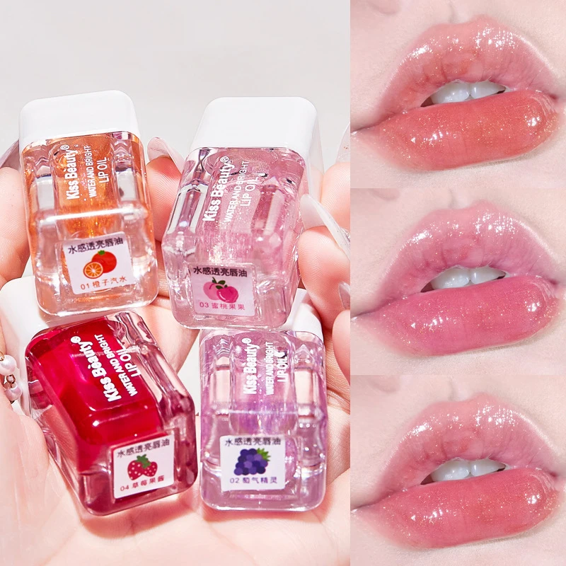 Waterig Doorschijnend Lip Olie Doorschijnend Schattige Fruit Lippenbalsem Vloeibare Lip Glazuur Waterdichte Hydraterende Voller Vrouwen Lipgloss