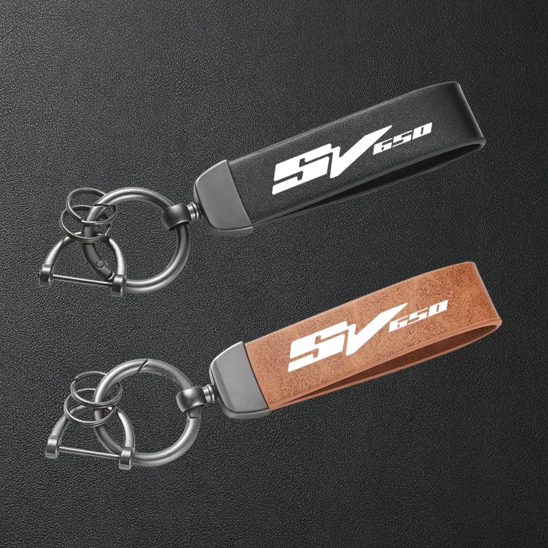 For Suzuki SV650 X/S SV650S SV650x SV 650 1999-2025 Accessories High-Grade Leather Motorcycle Keychain Holder Keyring