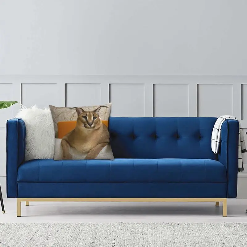 Nordic Floppa Cat Funny Meme Kissenbezug für Sofa Soft Caracal Dekokissenbezug Home Decor