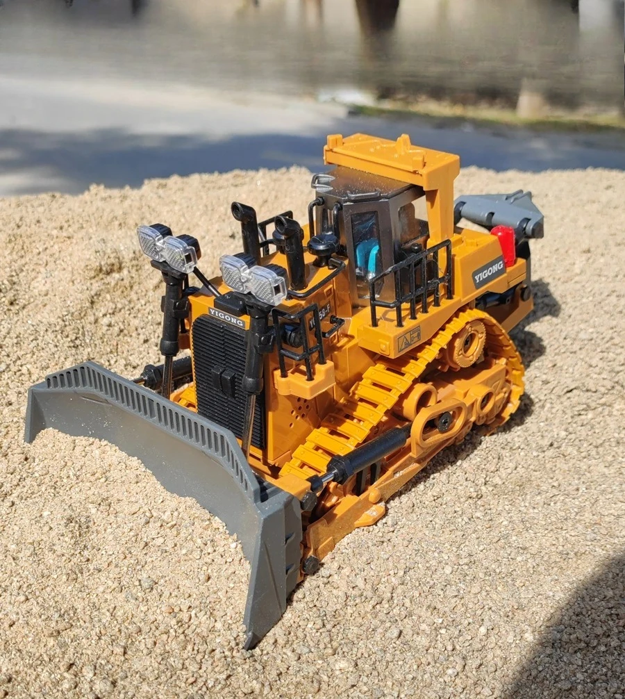 4wd escavadeira de controle remoto brinquedo rádio controlado rc caminhão basculante veículo rastreador bulldozer carro de construção presente