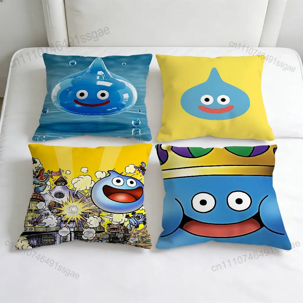 

D-Dragon Q-Quest Slime Decorative Square Pillow Cover Soft & Comfortable Pillow Case Sofa Bed Home Decoration